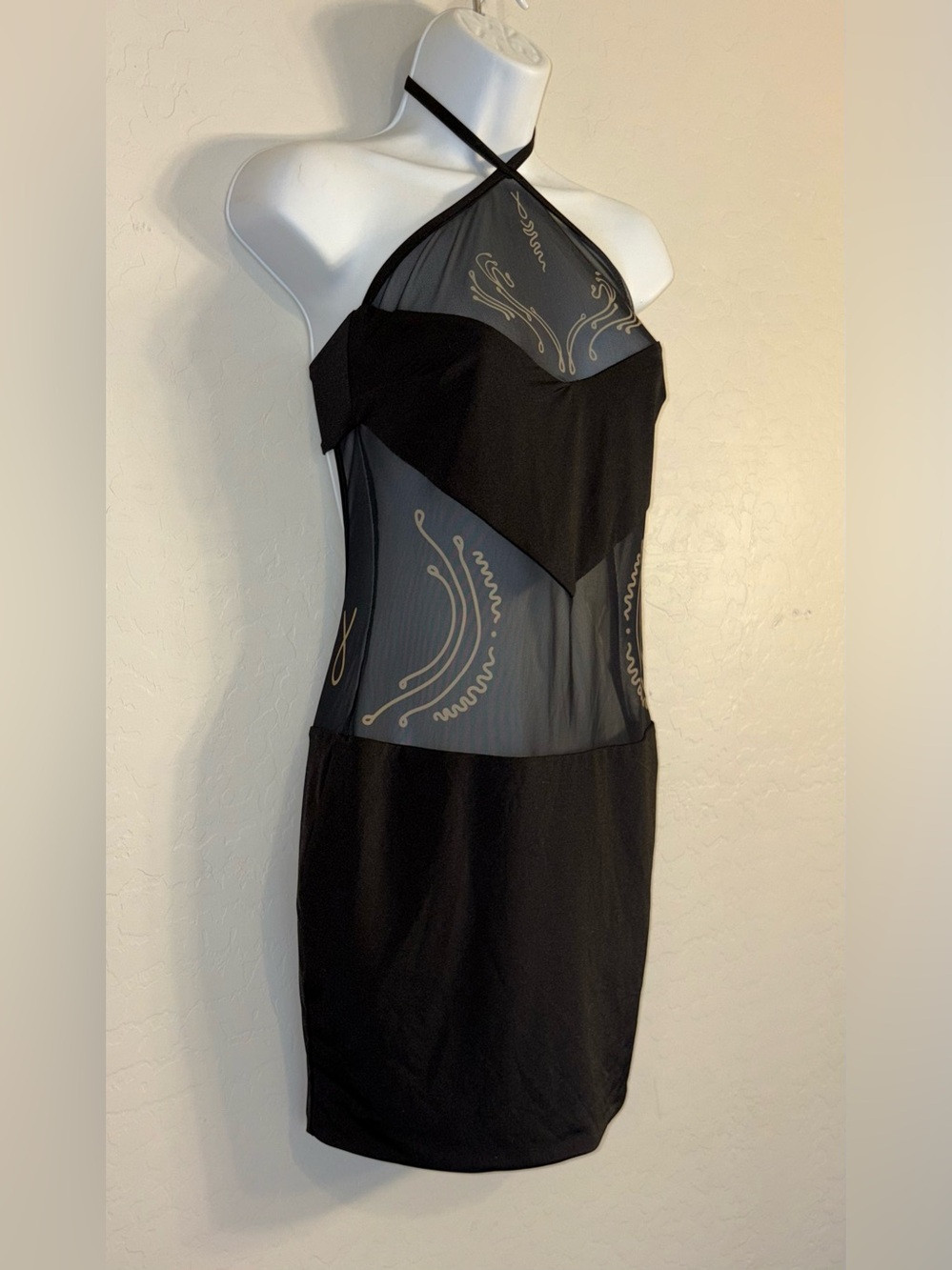 DI PETSA Venus Love Tattoo Mini Dress in Black Medium - Picture 4 of 12